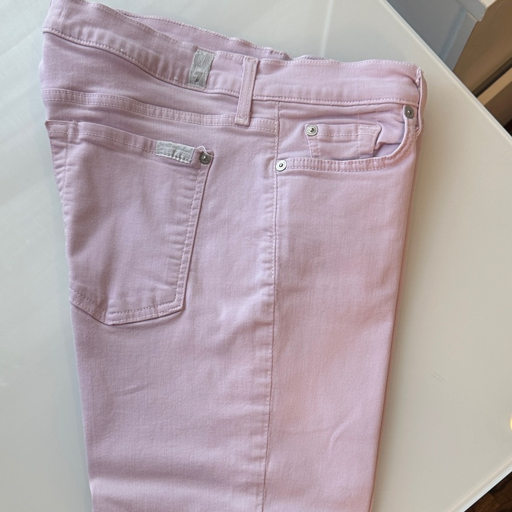 7 For All Mankind Light Pink Cropped Jeans